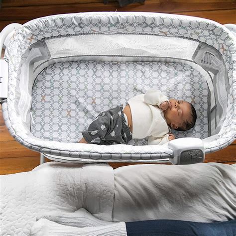 Measuring 17" x 31", this mattress topper provides a comfortable sleeping surface for your baby with its smooth jacquard surface and density foam designed with air bleed for effective. . Ingenuity dream and grow bassinet